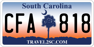 SC license plate CFA818