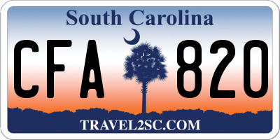 SC license plate CFA820