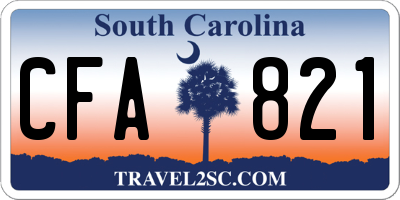 SC license plate CFA821