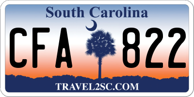 SC license plate CFA822