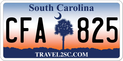SC license plate CFA825