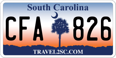 SC license plate CFA826