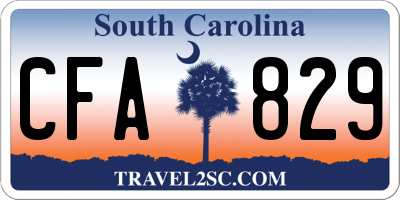 SC license plate CFA829