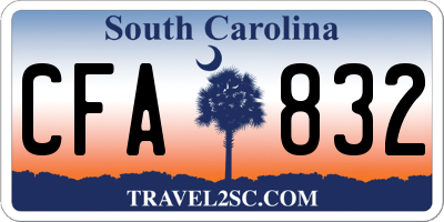 SC license plate CFA832