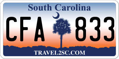 SC license plate CFA833