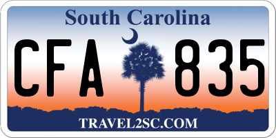 SC license plate CFA835