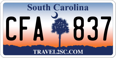 SC license plate CFA837