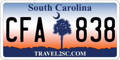 SC license plate CFA838