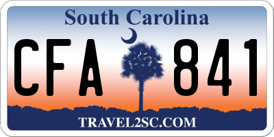 SC license plate CFA841