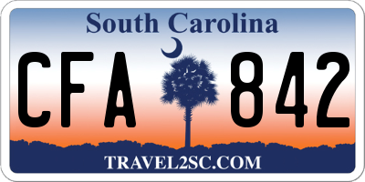 SC license plate CFA842