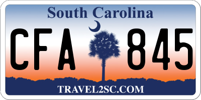 SC license plate CFA845