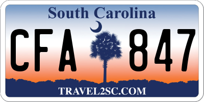 SC license plate CFA847