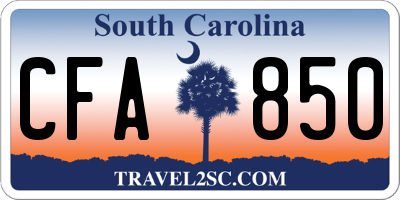 SC license plate CFA850