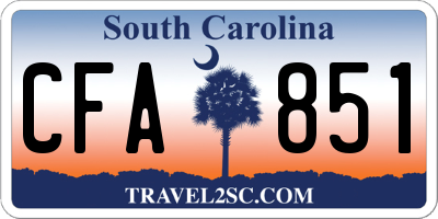 SC license plate CFA851