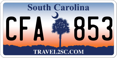 SC license plate CFA853