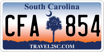SC license plate CFA854