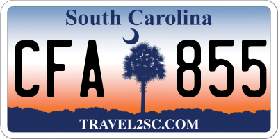 SC license plate CFA855