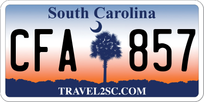 SC license plate CFA857