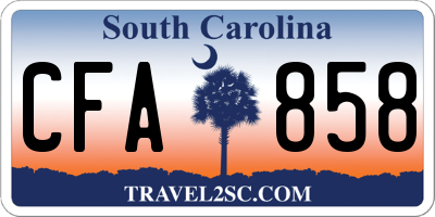 SC license plate CFA858