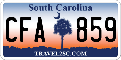 SC license plate CFA859