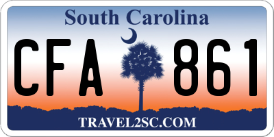 SC license plate CFA861