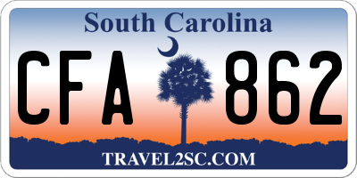 SC license plate CFA862