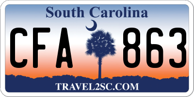 SC license plate CFA863