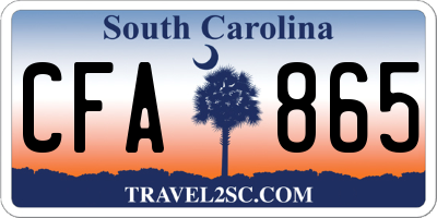 SC license plate CFA865