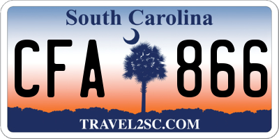 SC license plate CFA866