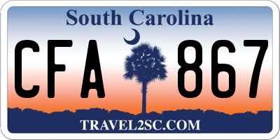 SC license plate CFA867