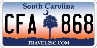 SC license plate CFA868