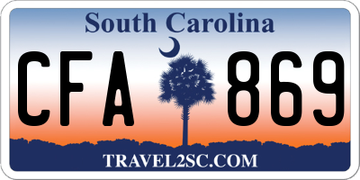 SC license plate CFA869