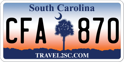 SC license plate CFA870