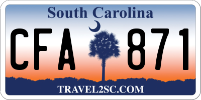 SC license plate CFA871