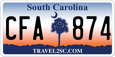 SC license plate CFA874