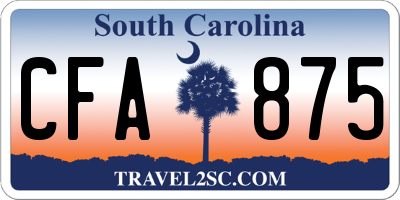 SC license plate CFA875