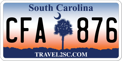 SC license plate CFA876