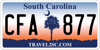 SC license plate CFA877