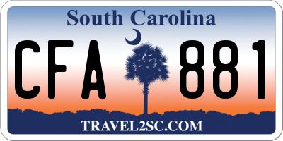 SC license plate CFA881