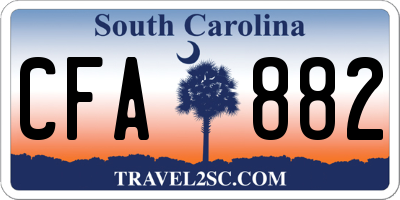 SC license plate CFA882