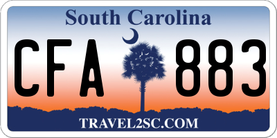 SC license plate CFA883
