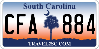 SC license plate CFA884