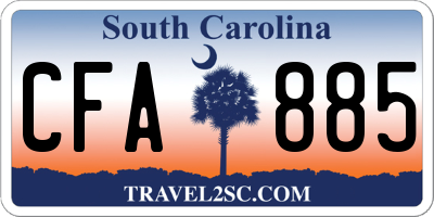 SC license plate CFA885