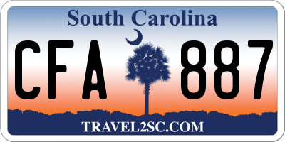 SC license plate CFA887