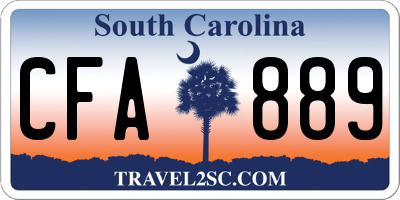 SC license plate CFA889