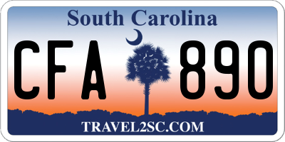 SC license plate CFA890