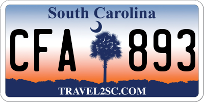 SC license plate CFA893