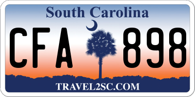 SC license plate CFA898