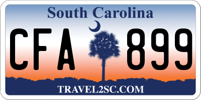 SC license plate CFA899