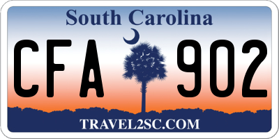 SC license plate CFA902